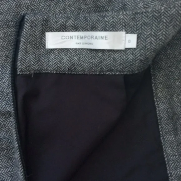 💫 Contemporaine By Simons Chic Gray A-Line Women's Woolen Blend Pencil Skirt - Picture 10 of 13